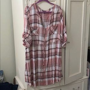 Torrid pink plaid dress